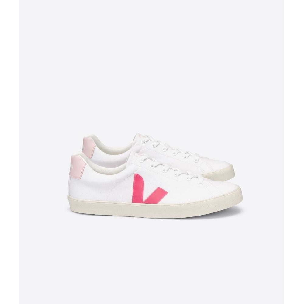 παπουτσια γυναικεια Veja ESPLAR SE CANVAS White/Orange/Pink | GR 513ZUT